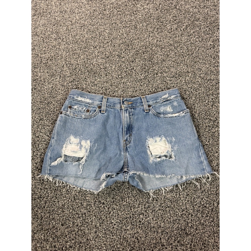 Vintage 90s Levi's Denim Jean Shorts Women's Size 9 Blue Low Rise